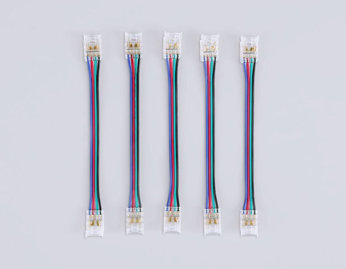 Соединитель гибкий двухсторонний Ambrella Light Illumination COB RGB 12/24V для лент 10mm (4 конт.) (5шт. в комплекте) GS7921 в #REGION_NAME_DECLINE_PP#