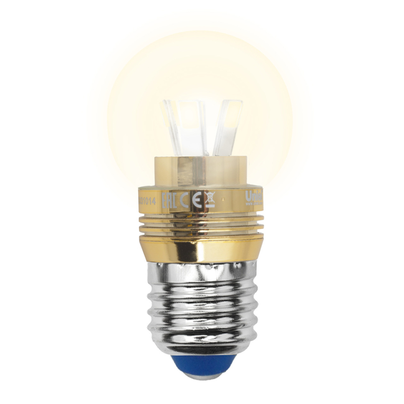 Лампа светодиодная (10063) Uniel E27 5W 3000K прозрачная LED-G45P-5W/WW/E27/CL ALC02GD в Санкт-Петербурге