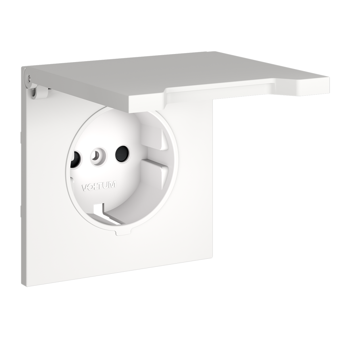 Накладка для розетки с заземлением, защитными шторками и крышкой Voltum S70 (белый матовый) VLS000802 в Санкт-Петербурге
