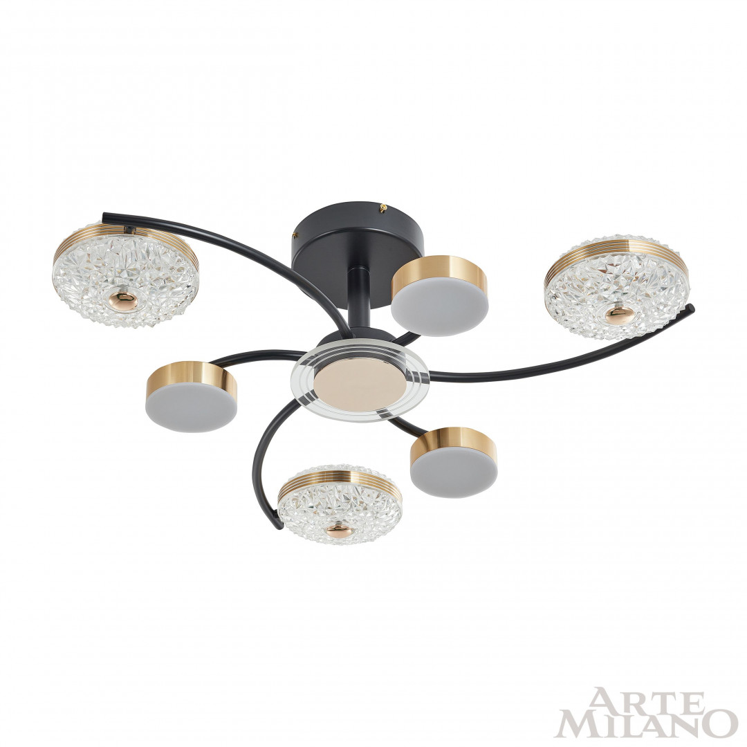 Потолочная люстра Arte Milano Ferrara 279169/3+3 BK/GD в #REGION_NAME_DECLINE_PP#