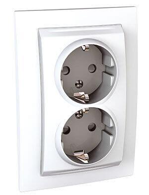 Розетка двойная Schneider Electric Unica с/з со шторками 10A 250V MGU23.067.18D в Санкт-Петербурге