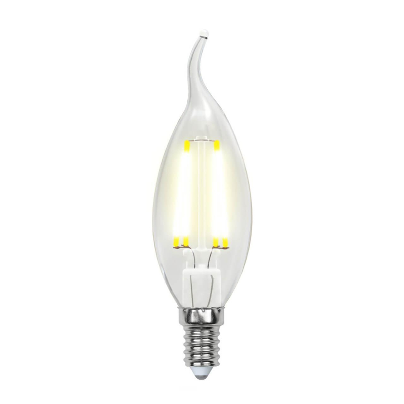 Лампа светодиодная филаментная (UL-00001374) Uniel E14 6W 4000K прозрачная LED-CW35-6W/NW/E14/CL PLS02WH в #REGION_NAME_DECLINE_PP#