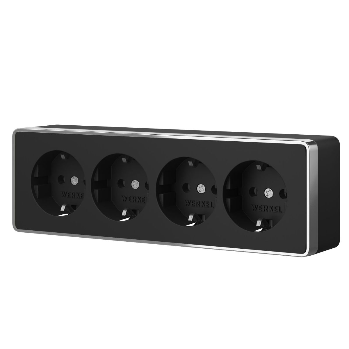 Розетка четверная с заземлением и шторками Werkel Gallant черный/хром W5072258 4690389218026 a071254 в #REGION_NAME_DECLINE_PP#