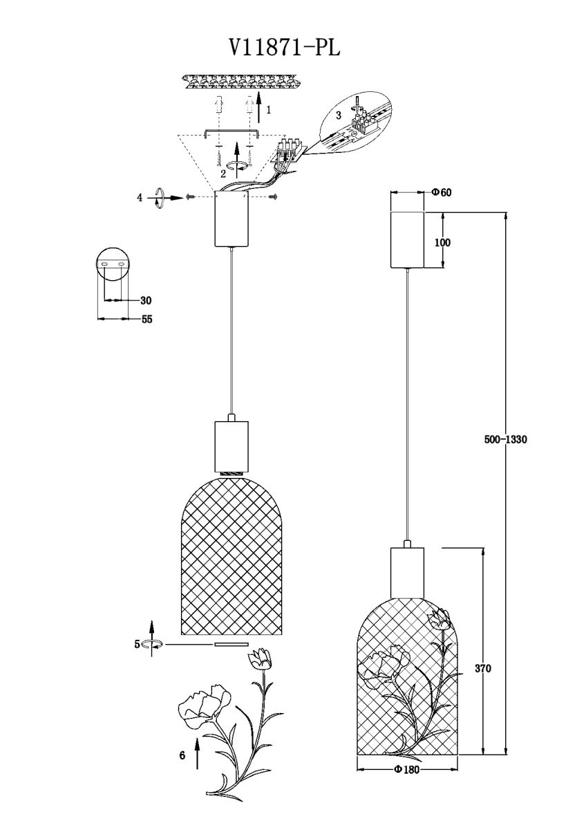 Подвесной светильник Moderli Ophelia V11871-PL в #REGION_NAME_DECLINE_PP#
