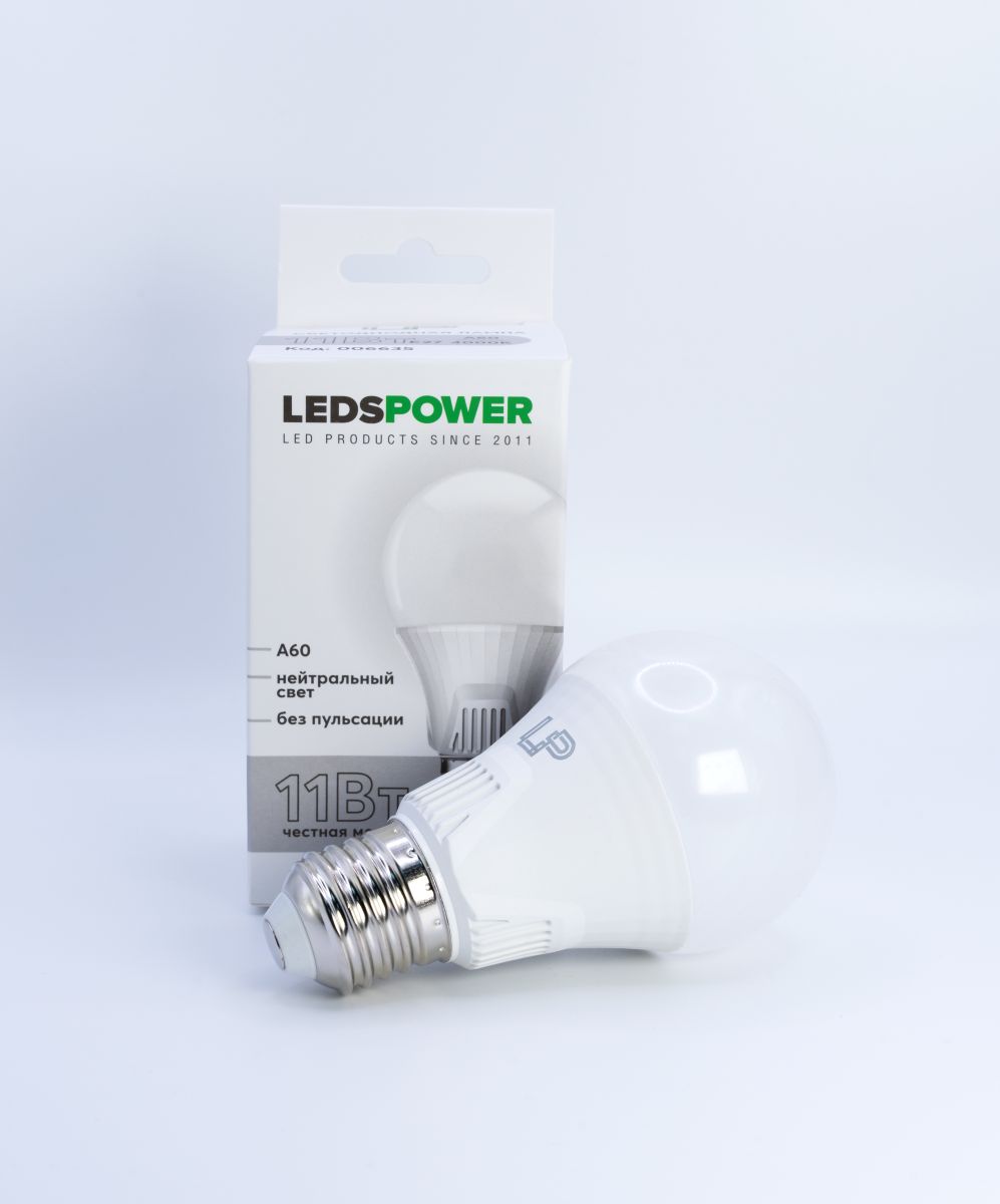 Светодиодная лампа LEDS POWER A60 E27 11Вт 4000К 006635 в Санкт-Петербурге