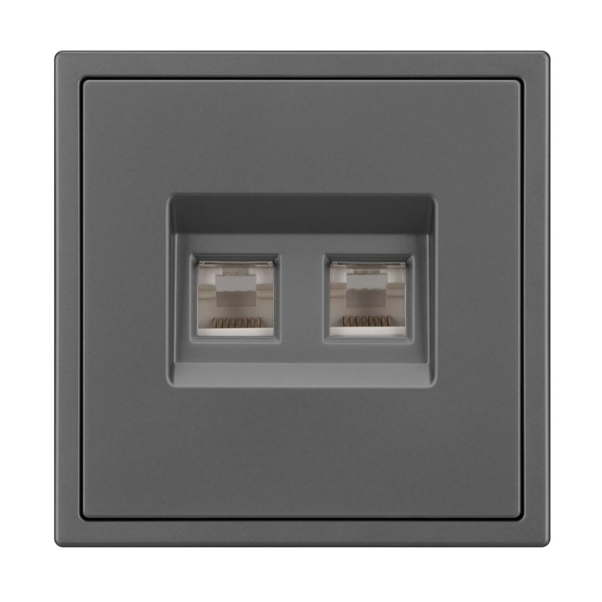 Механизм сдвоенной телефонной розетки Arlight SCT-NOBE-MTL2-SFPL-GR (RJ-11, 4C) (Серый базальт) 054311 в Санкт-Петербурге