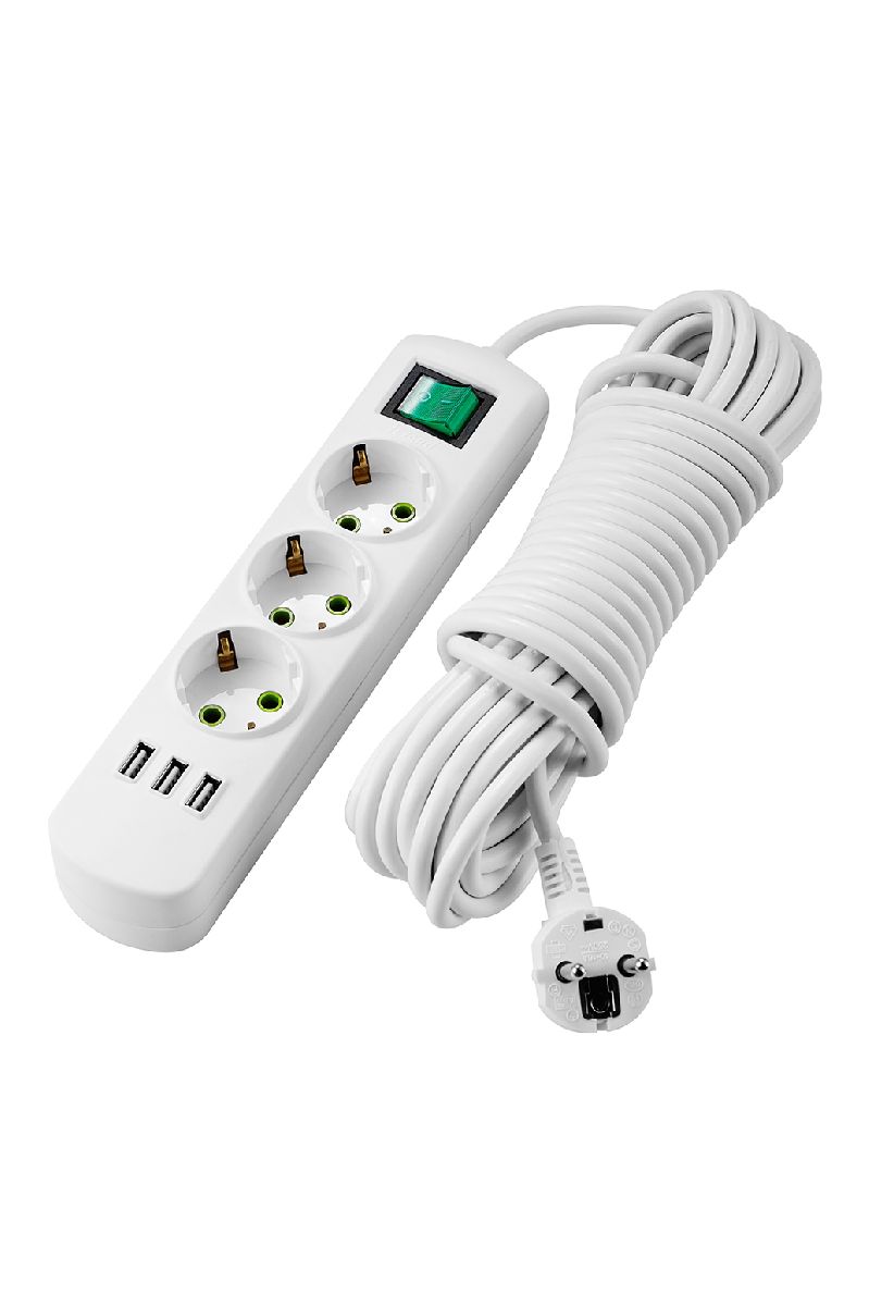 Удлинитель с/з с выключателем c USB разъемом Lezard Letitia 721-0305-302U в Санкт-Петербурге
