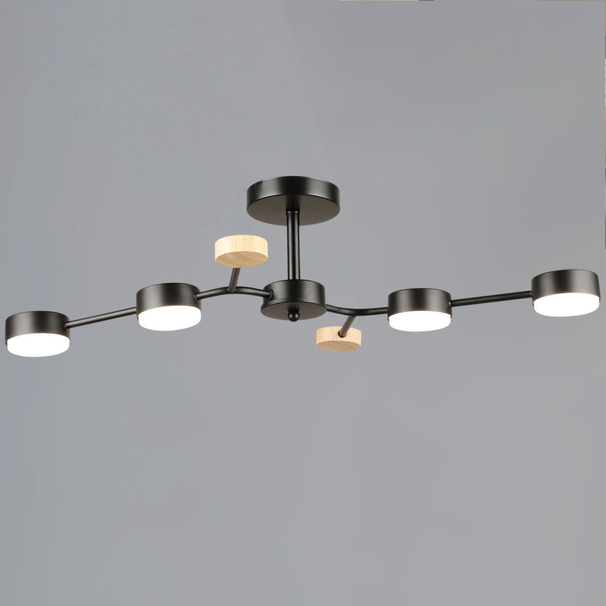 Люстра на штанге Reluce 03860-0.3-04 BK+WOOD GX53 в Санкт-Петербурге