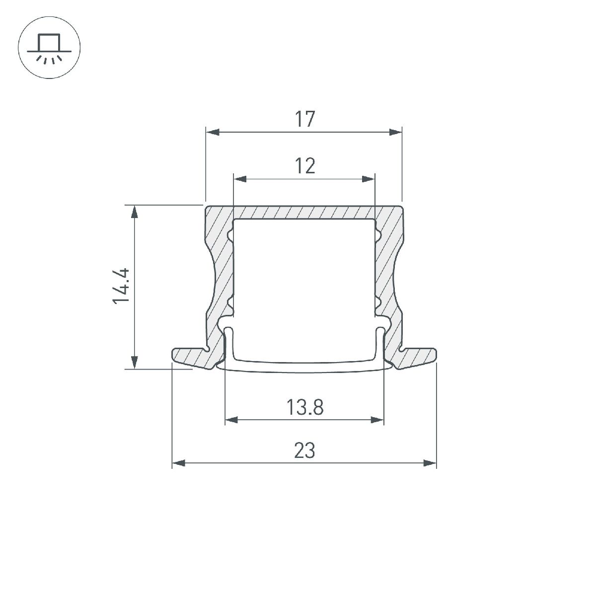 Алюминиевый профиль Arlight LINE-2315-F-2000 ANOD 044268 в Санкт-Петербурге