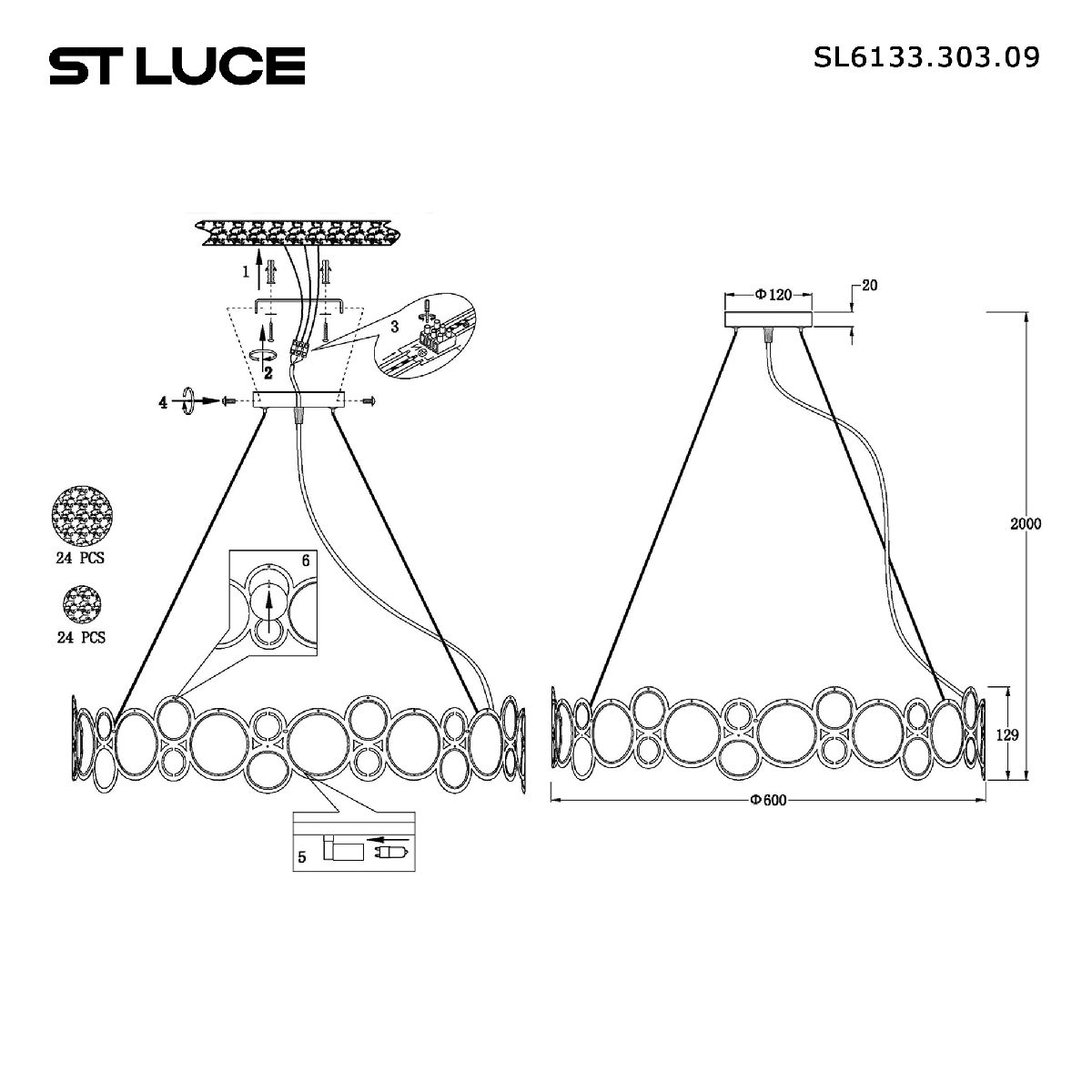 Подвесная люстра ST Luce Swatch SL6133.303.09 в Санкт-Петербурге