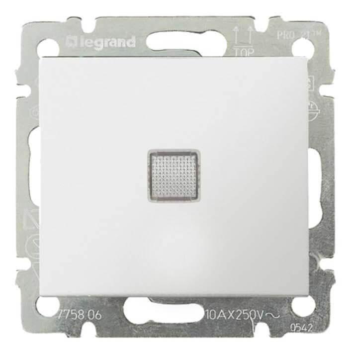 Переключатель одноклавишный на 2 направления Legrand Valena 16A 250V с подсветкой белый 774203 в Санкт-Петербурге