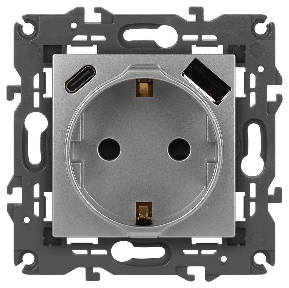 Розетка со шторками с USB type-A+C Эра Elegance 14-4108-03 Б0067741 в Санкт-Петербурге