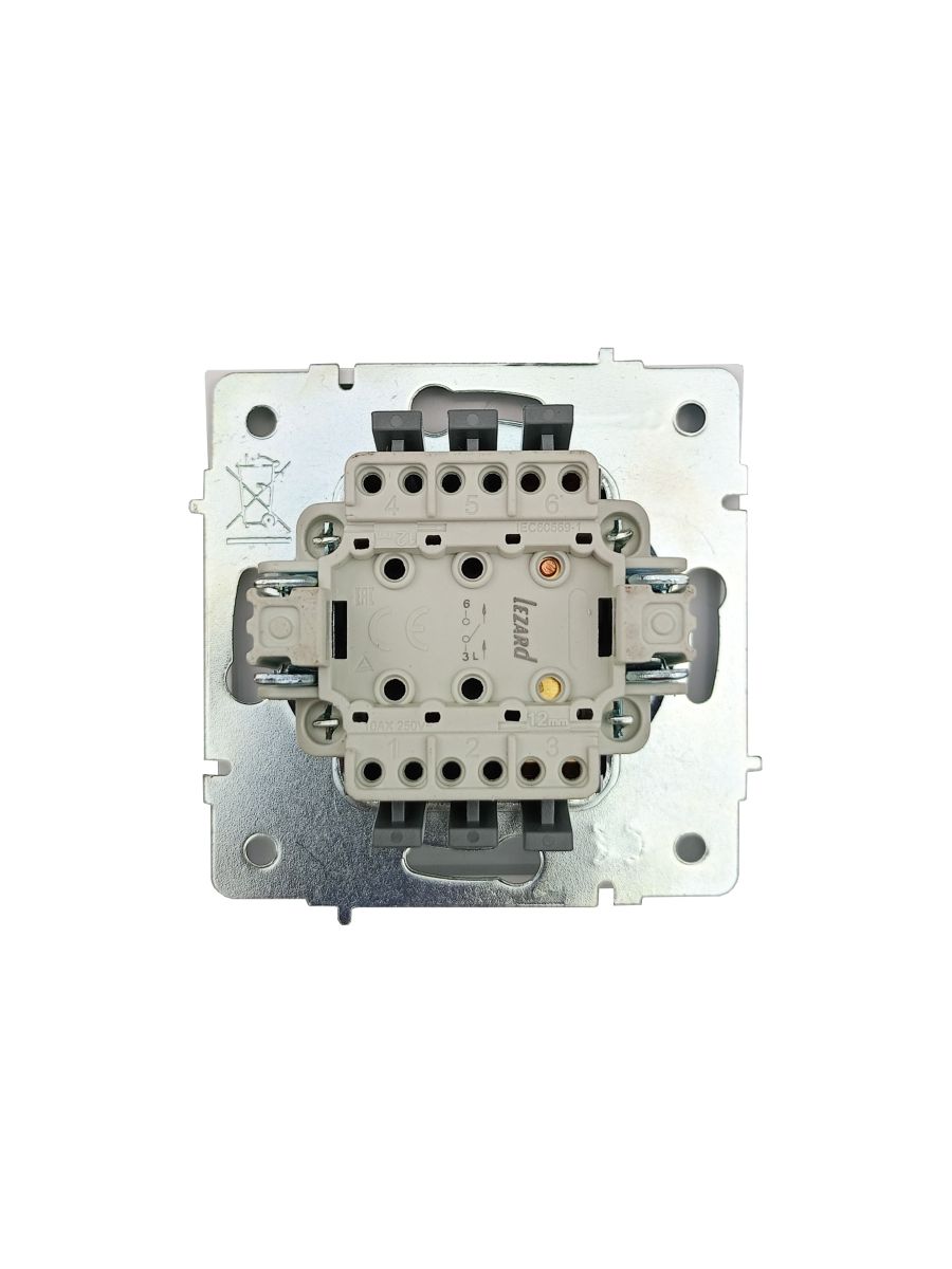 Выключатель белый безвинтовой зажим/клемма Lezard Zima 704-0288-100QC в Санкт-Петербурге