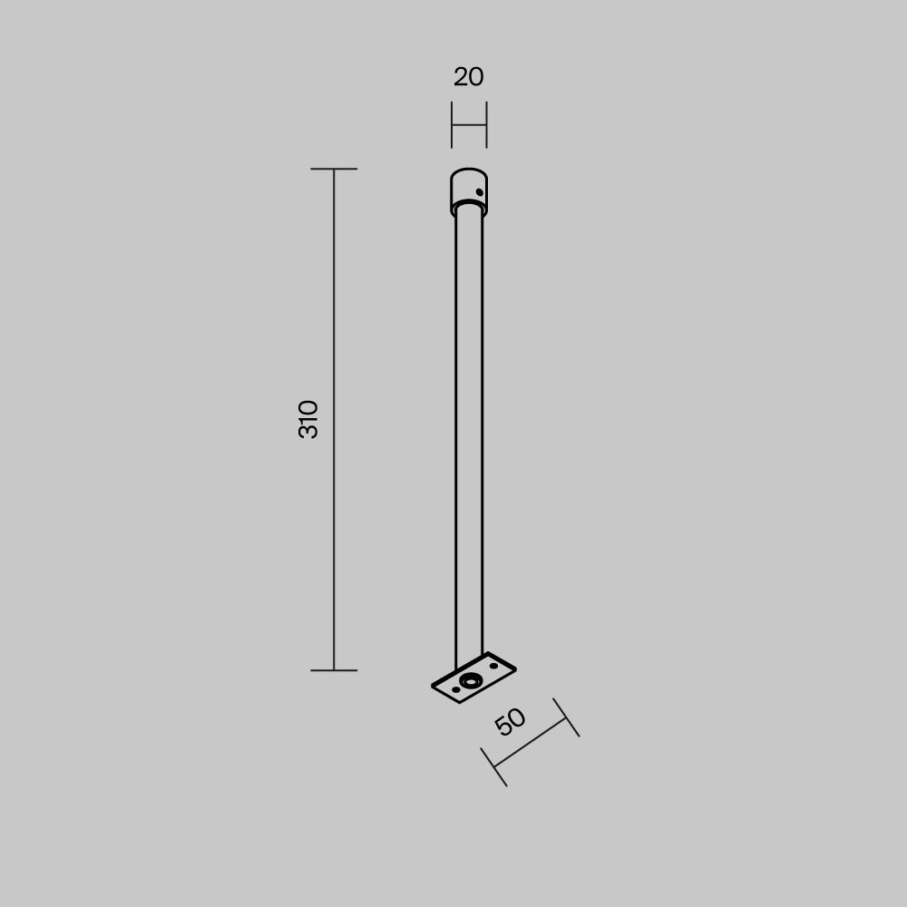 Жесткий подвес для уличной трековой системы Maytoni Elasity IP O-TR001-HL-B300 в #REGION_NAME_DECLINE_PP#