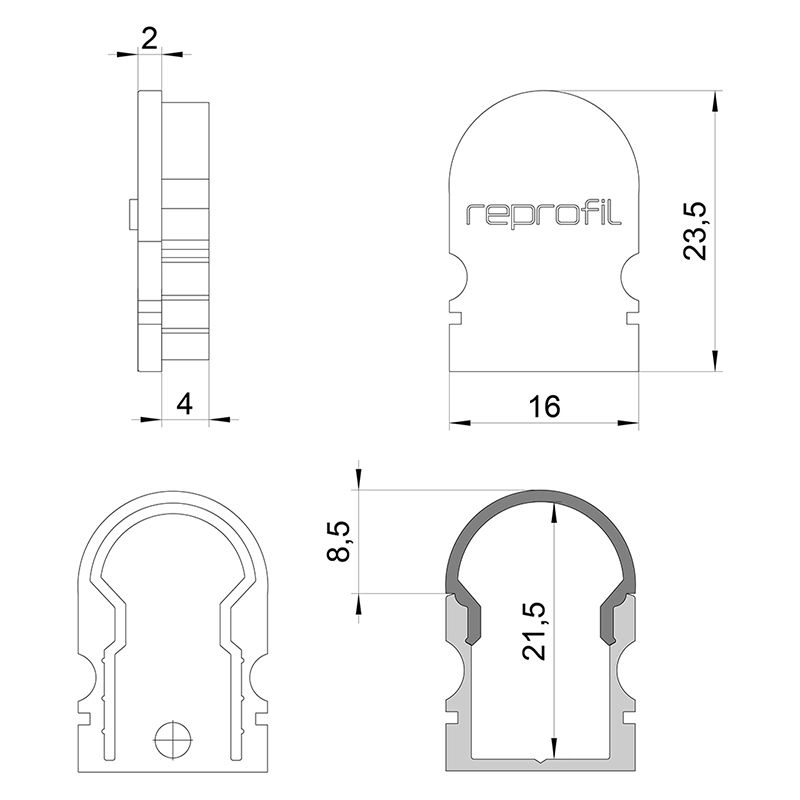 Торцевая заглушка (2 шт.) Deko-Light R-AU-02-10 979520 в Санкт-Петербурге