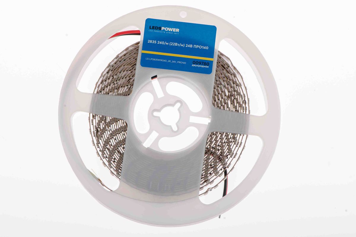 Светодиодная лента LEDS POWER двухрядная 16мм 2835 240/м (22Вт/м) 24В теплая, серия ПРО140 009780 в Санкт-Петербурге