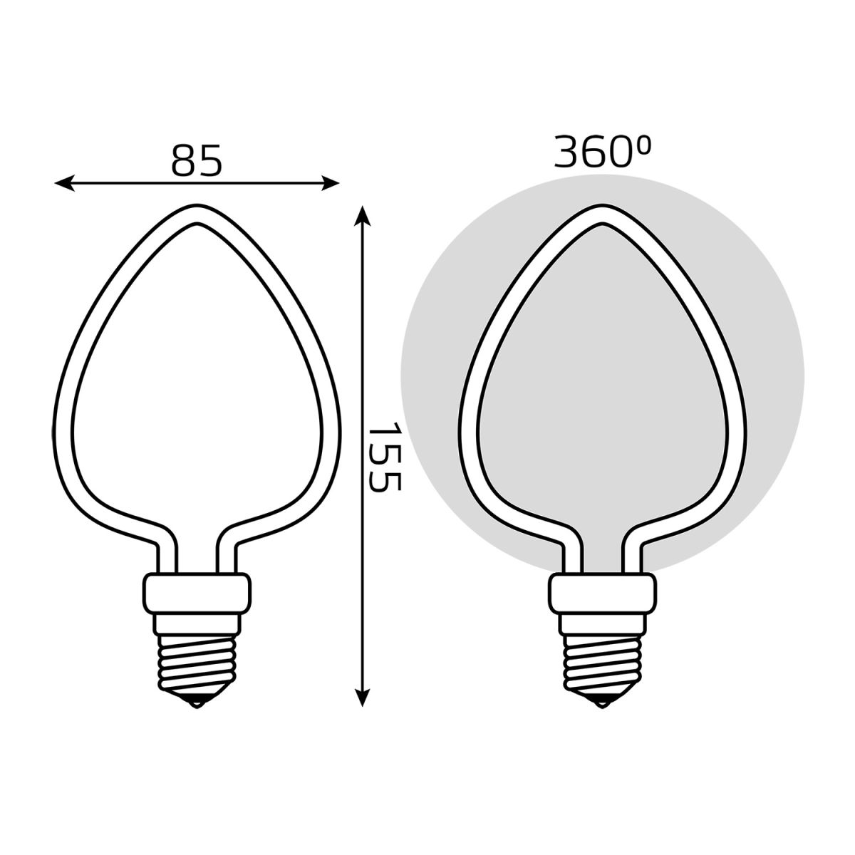 Светодиодная лампа Gauss Filament Artline Heart Е27 4W 2700К 1003802104 в Санкт-Петербурге
