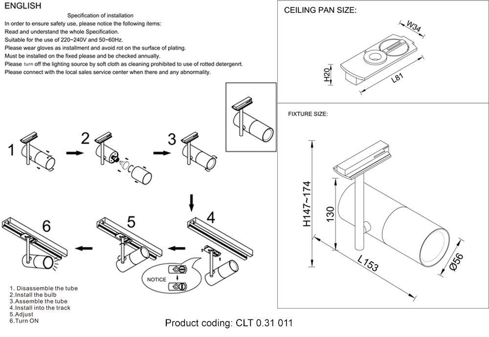 Трековый светильник Crystal Lux CLT 0.31 011 BL в Санкт-Петербурге