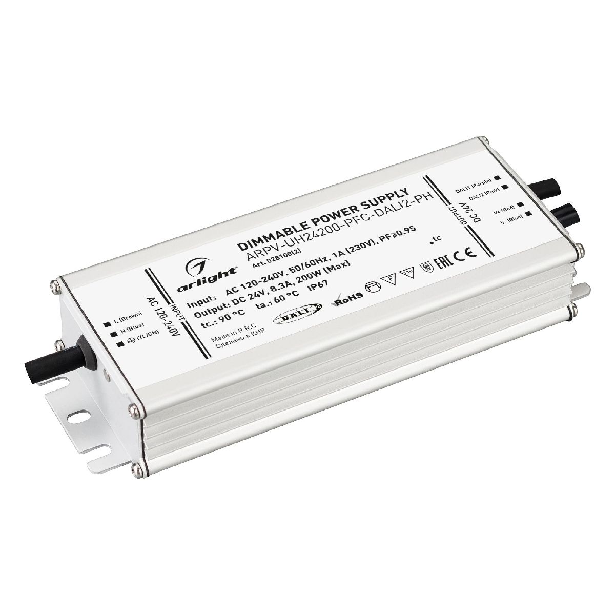 Блок питания Arlight ARPV-UH24200-PFC-DALI2-PH (24V, 8.3A, 200W, IP67) 028108(2) в Санкт-Петербурге