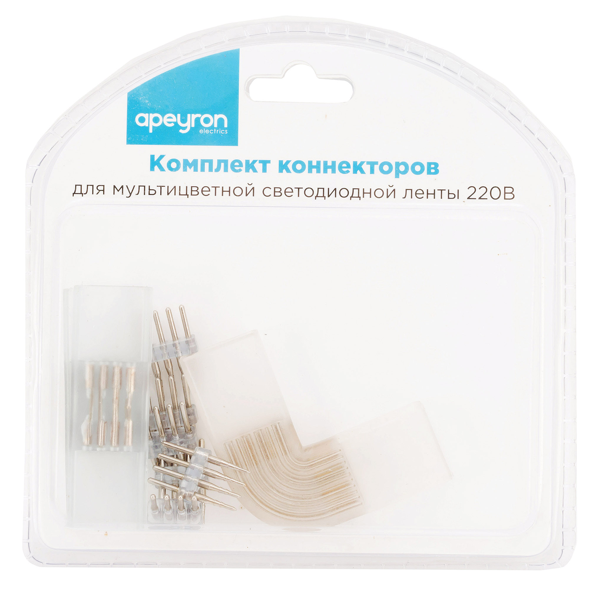 Комплект коннекторов Apeyron (прямой и L-образный) светодиодной ленты 220В smd5050 60д/м RGB 09-19 в Санкт-Петербурге