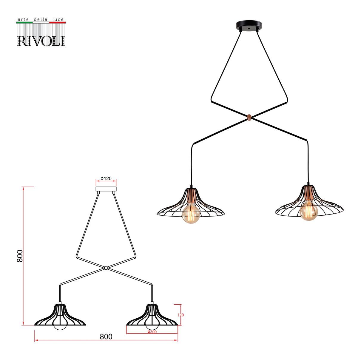 Подвесной светильник Rivoli Moonlight 5150-203 Б0054975 в Санкт-Петербурге