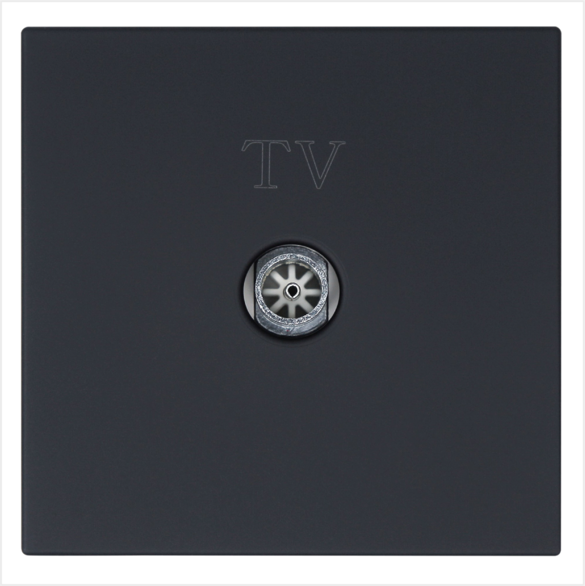 Розетка TV Φ9.5mm оконечная с накладкой, цвет Черный матовый (soft touch) Jasmart FD6001PBM в #REGION_NAME_DECLINE_PP#