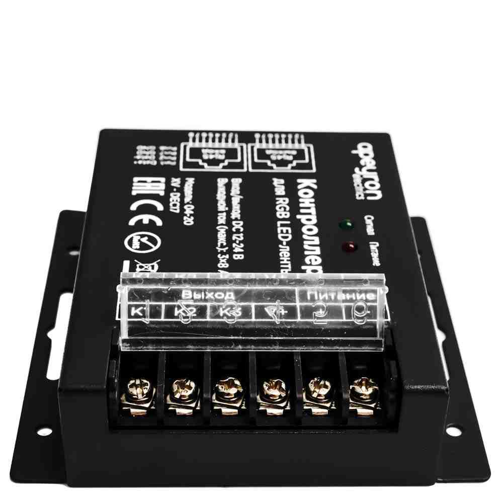 Контроллер RGB Apeyron 12В/24В 288Вт/576Вт 3 канала*8А пульт easy control 04-20 в Санкт-Петербурге