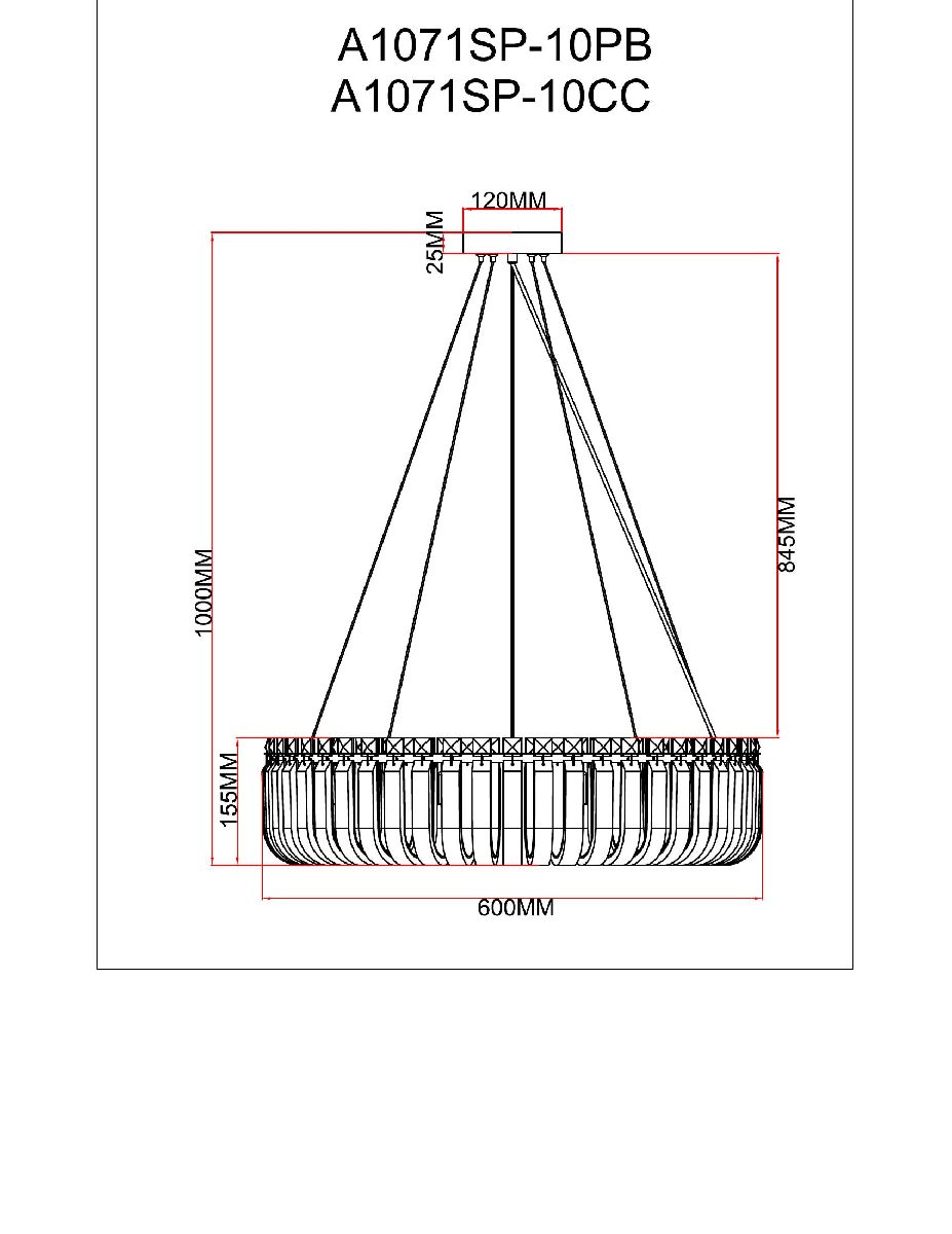 Подвесная люстра Arte Lamp Mayotte A1071SP-10PB в Санкт-Петербурге