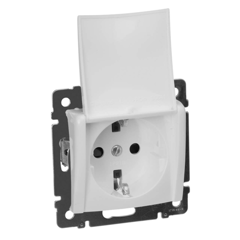 Розетка 2К+3 Legrand Valena 16A 250V с/з с крышкой винтовой зажим белый 774422 в Санкт-Петербурге