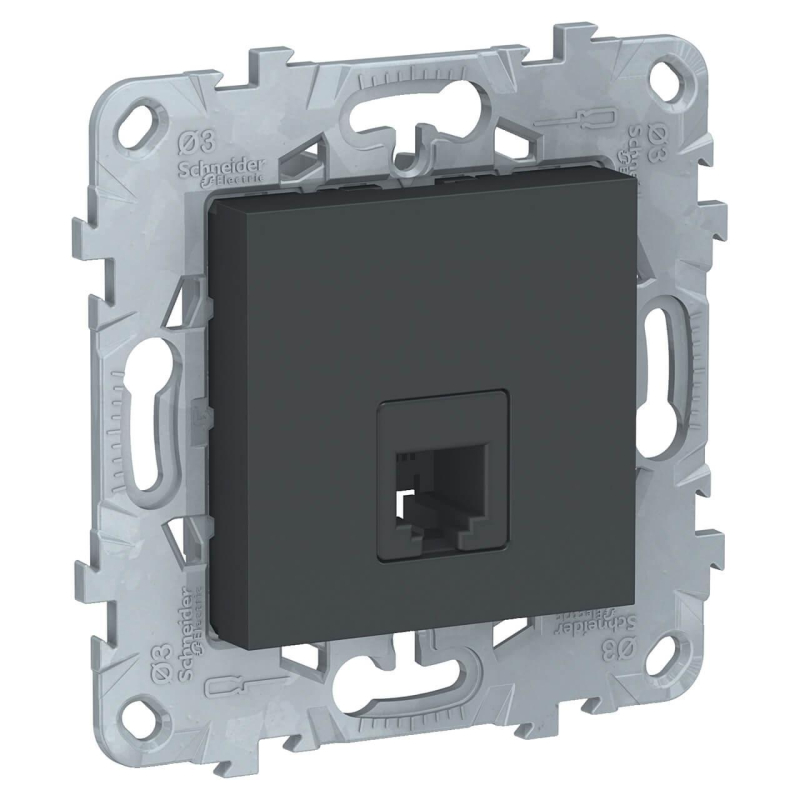 Розетка телефонная RJ11 одиночная 4 контакта Schneider Electric Unica New NU549254 в Санкт-Петербурге