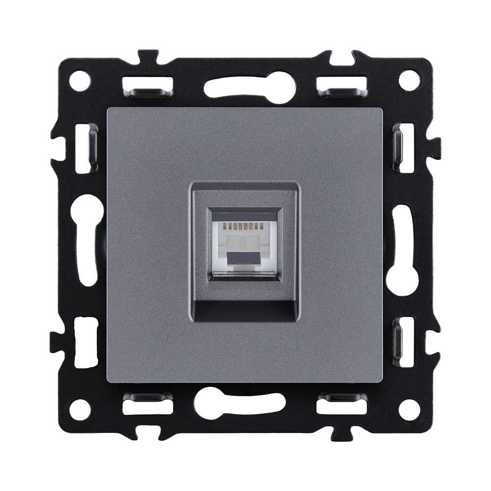 Розетка Ethernet RJ45 Cat.6, серый Kollinger Asthetik AS-017GY в #REGION_NAME_DECLINE_PP#