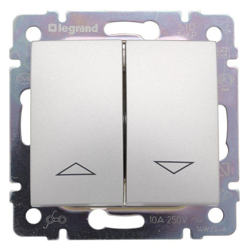Переключатель управления жалюзи Legrand Valena Valena 10A 250V механическая блокировка алюминий 770104 в Санкт-Петербурге