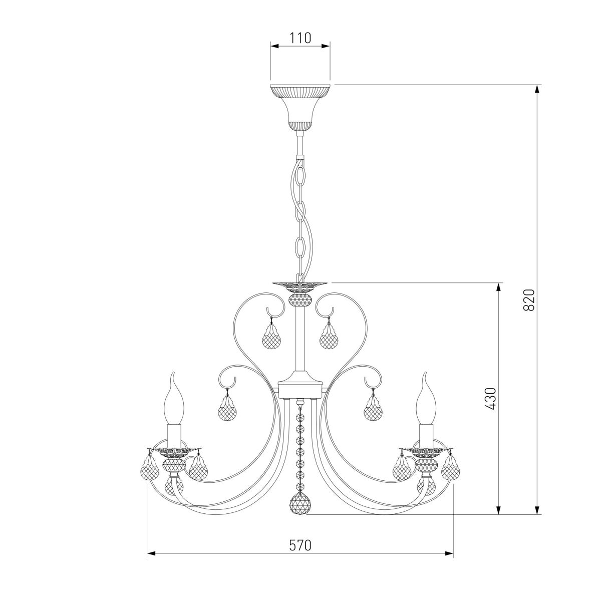 Подвесная люстра Eurosvet Alda 3305/5 латунь/прозрачный хрусталь Strotskis a072114 в Санкт-Петербурге