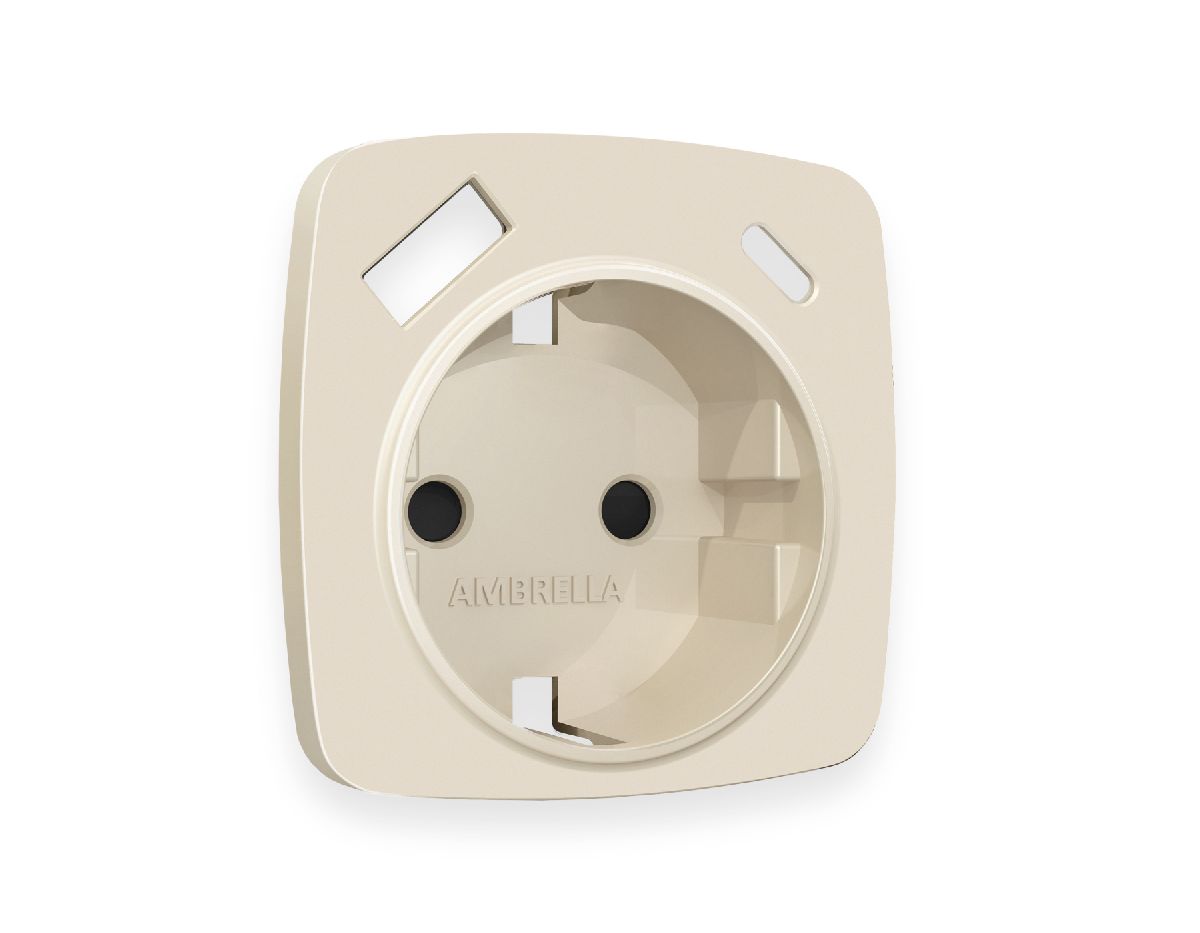 Лицевая панель для розетки с/з со шторками 2USB A+C Ambrella Volt Omega OP3300 в Санкт-Петербурге