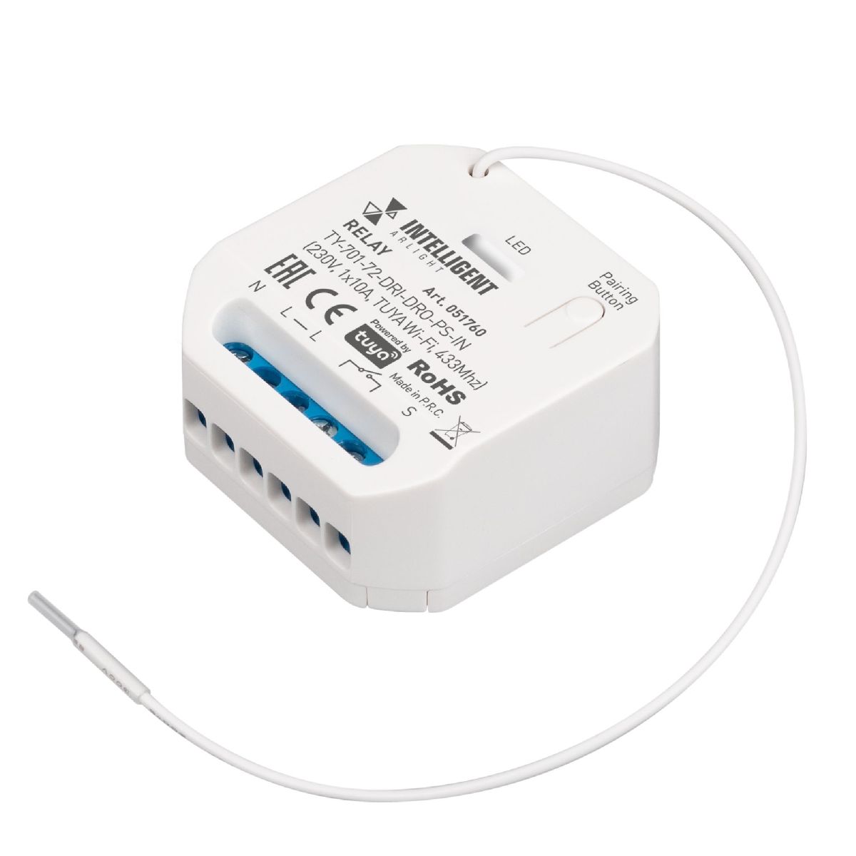 Релейный модуль Arlight TY-701-72-DRI-DRO-PS-IN (230V, 1x10A, TUYA Wi-Fi, 433Mhz) 051760 в Санкт-Петербурге