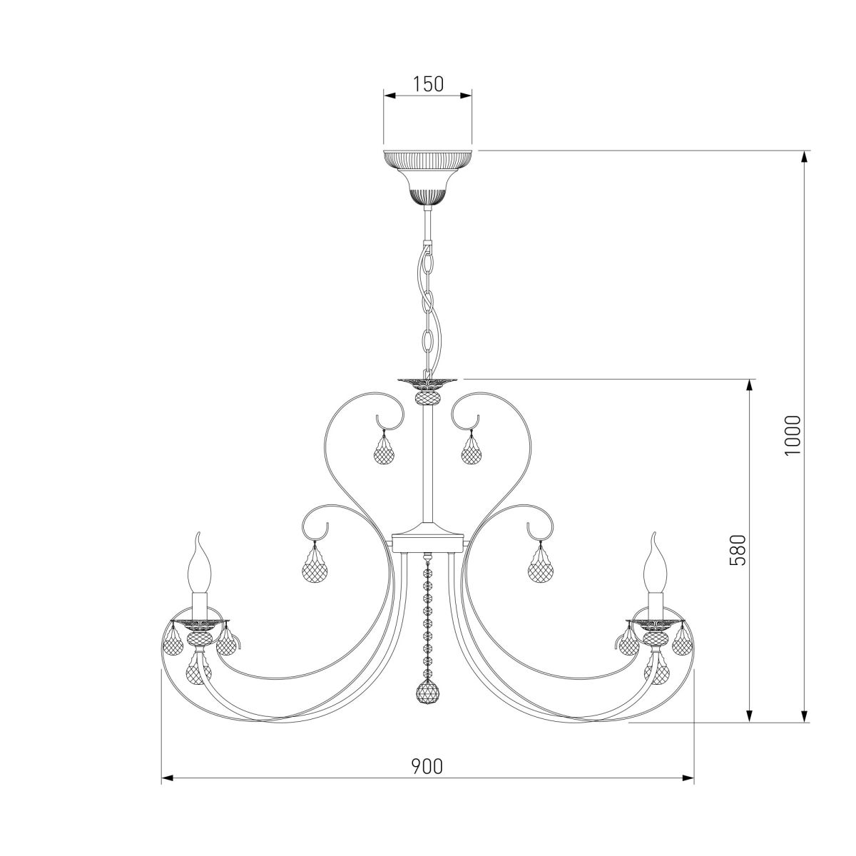 Подвесная люстра Eurosvet Alda 3305/12 латунь/прозрачный хрусталь Strotskis a072112 в Санкт-Петербурге