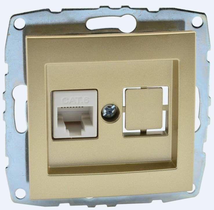 Розетка компьютерная Rj45 Cat6 Mono Electric Despina-Larissa титан 500-002205-125 в Санкт-Петербурге