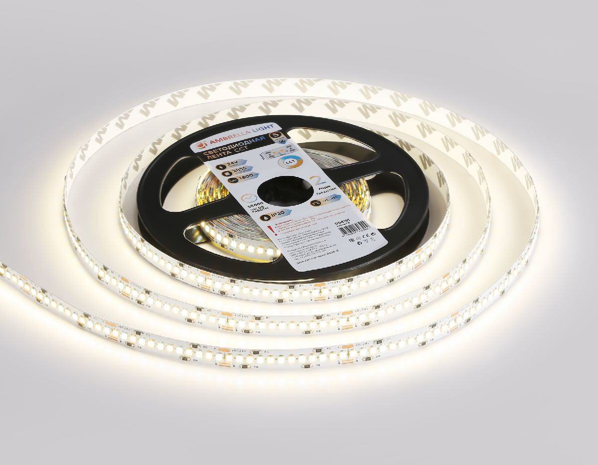 Светодиодная лента Ambrella Light LED Strip 24В 2835 18Вт/м 3000-6500K 5м IP20 GS4151 в #REGION_NAME_DECLINE_PP#