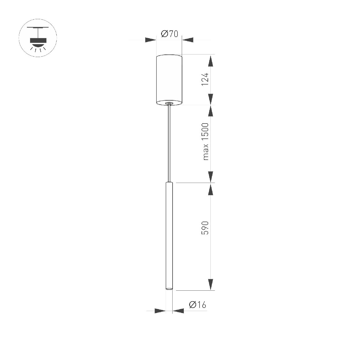 Подвесной светильник Arlight SP-UMBRA-HANG-V-L600-10W Warm3000 036952(1) в Санкт-Петербурге