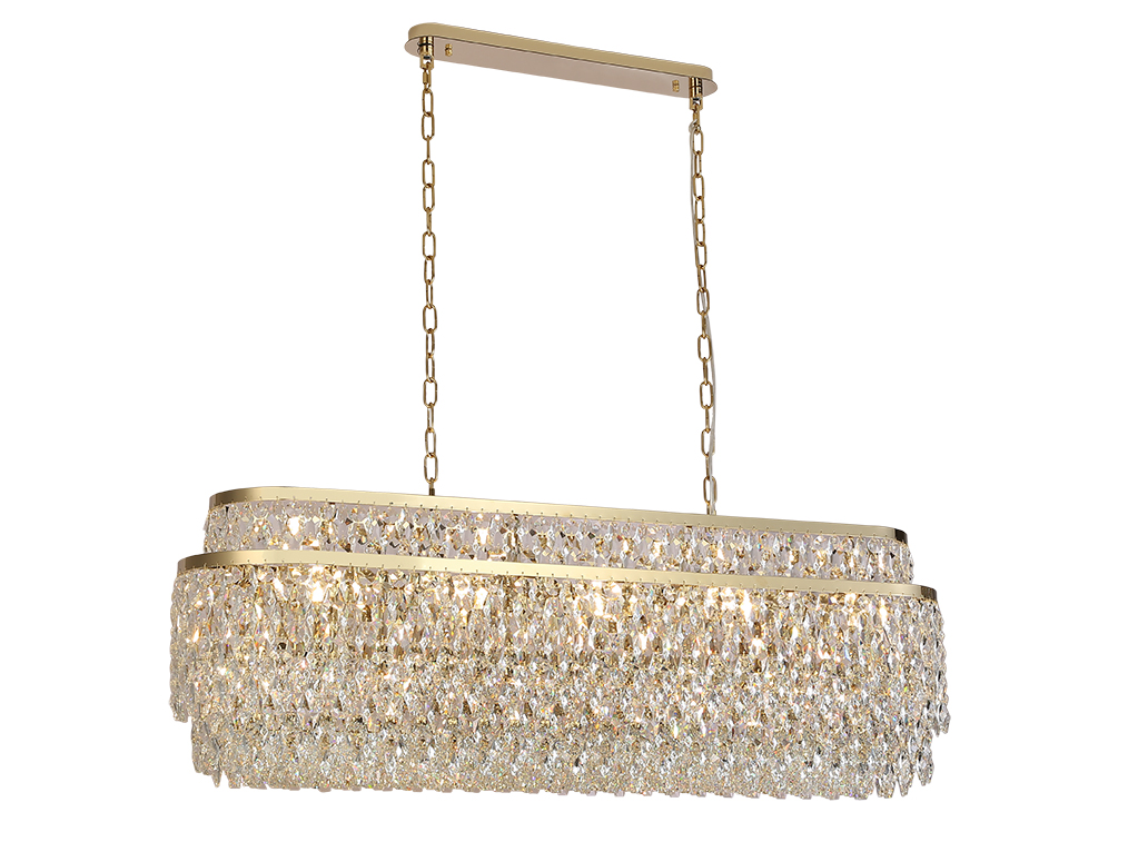 Подвесная люстра Newport Tiffany 8530/120 C oval gold polished М0070717 в Санкт-Петербурге