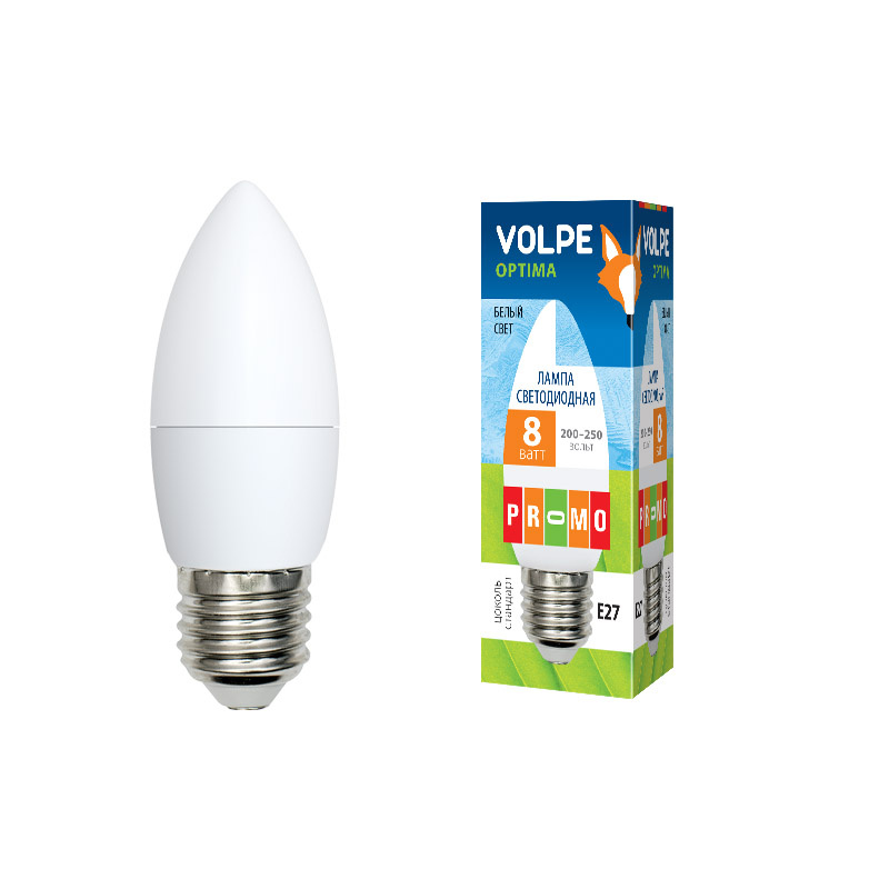 Лампа светодиодная (UL-00001768) Volpe E27 8W 4000K матовая LED-C37-8W/NW/E27/FR/O в Санкт-Петербурге