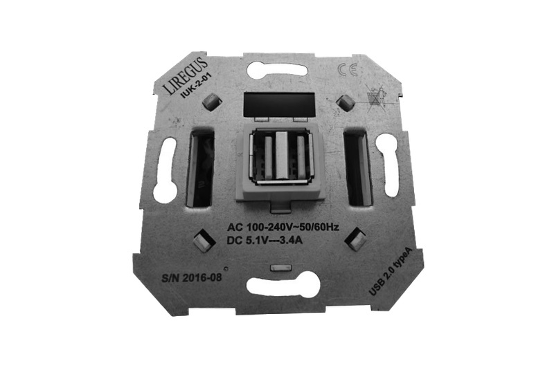 Розетка USB двойная для зарядки умная 5V(3,4А) Liregus Epsilon 28-1136 в Санкт-Петербурге