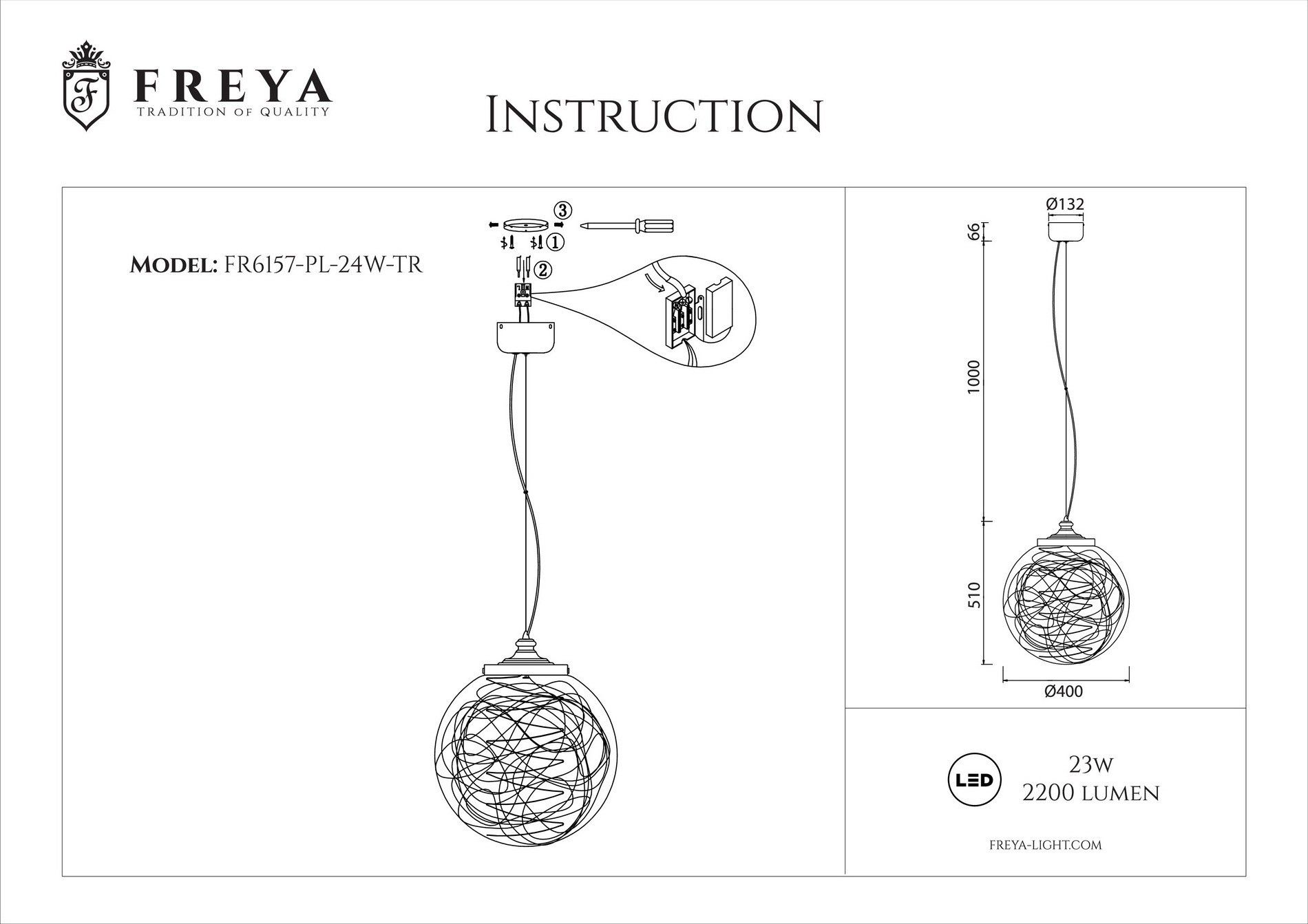 Подвесной светодиодный светильник Freya Isabel FR6157-PL-24W-TR в Санкт-Петербурге