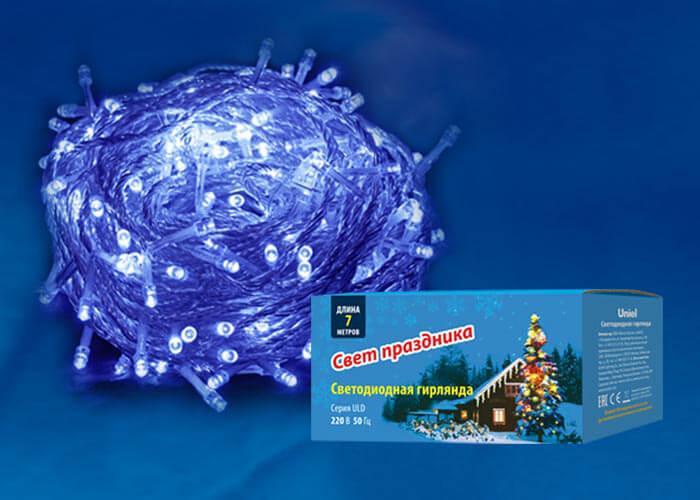 Светодиодная гирлянда (UL-00005254) Uniel 220V синий ULD-S0700-060/DTA Blue IP20 в Санкт-Петербурге
