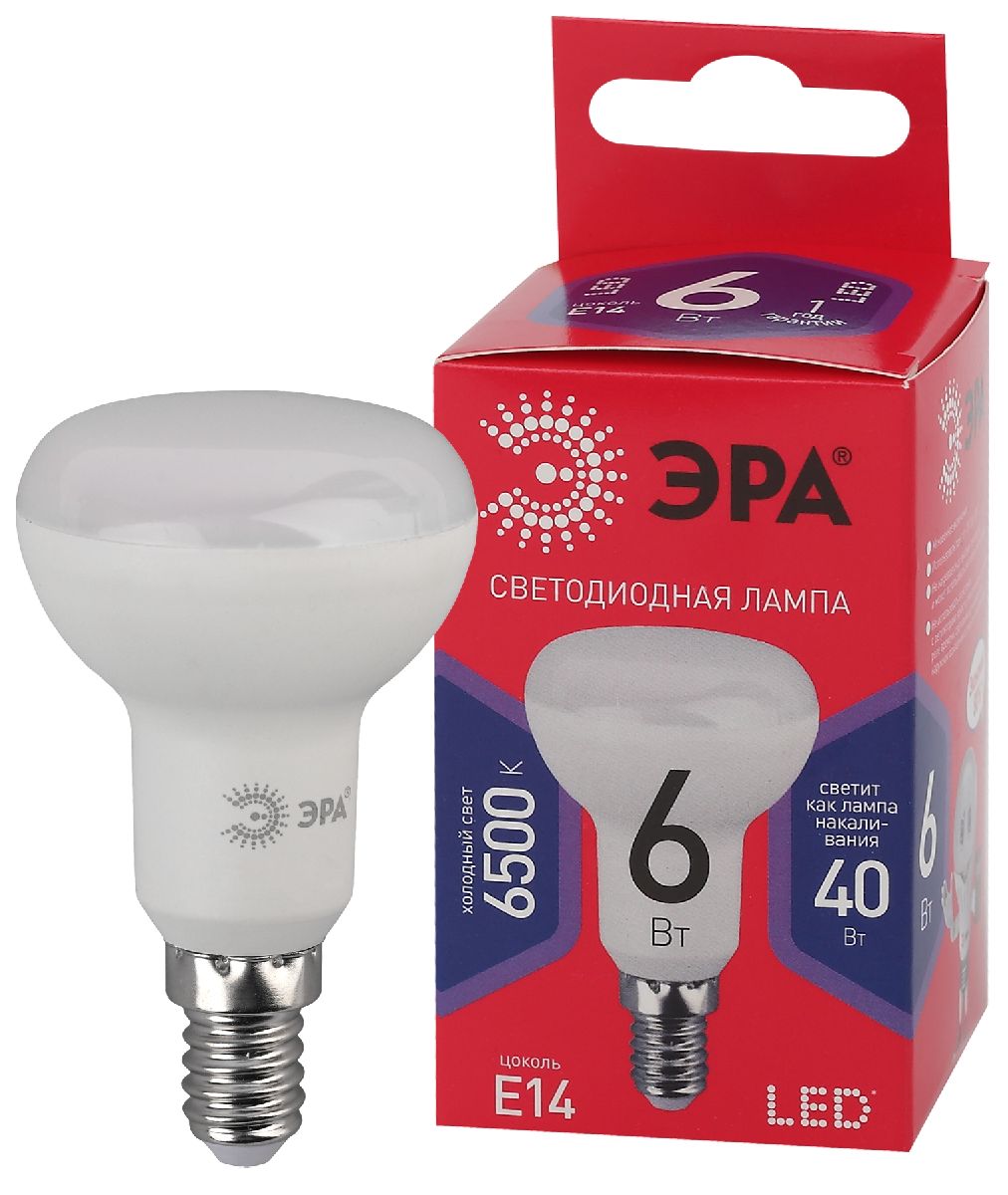 Лампа светодиодная Эра E14 6W 6500K LED R50-6W-865-E14 R Б0045335 в Санкт-Петербурге