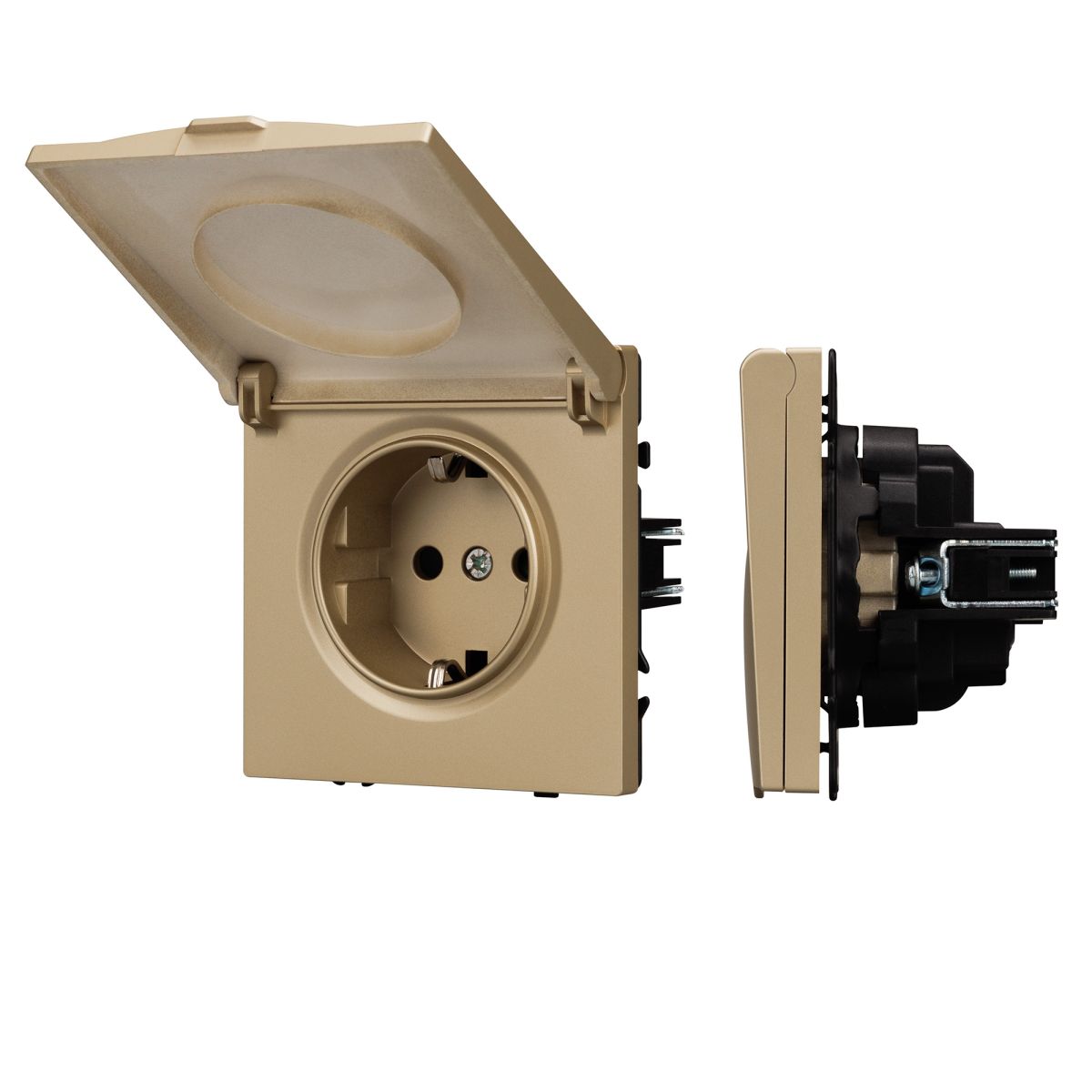 Розетка зк со шторками и крышкой софт-тач золотой песок Arlight SCT-MCP-SFPL-GD (250V, 16A) 054282(1) в #REGION_NAME_DECLINE_PP#