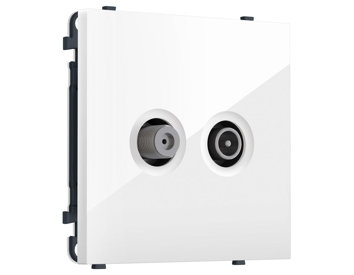 Комплект механизма розетки TV оконечной + SAT SIGMA Белый глянец 5-862MHz 3.5dB/950-2150MHz 3.8dB QUANT PRO Ambrella Volt MS113310 (SP1133, PR217) в #REGION_NAME_DECLINE_PP#