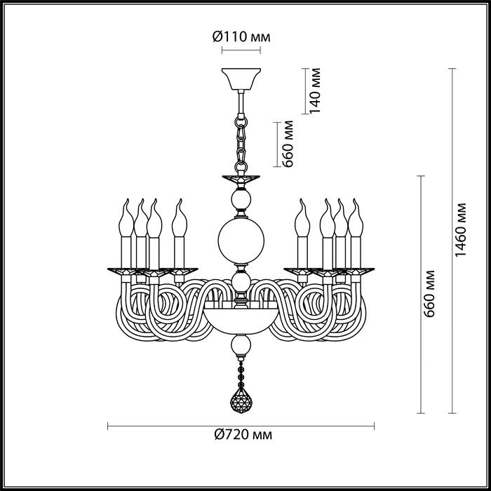 Подвесная люстра Odeon Light Iria 4601/8 в Санкт-Петербурге