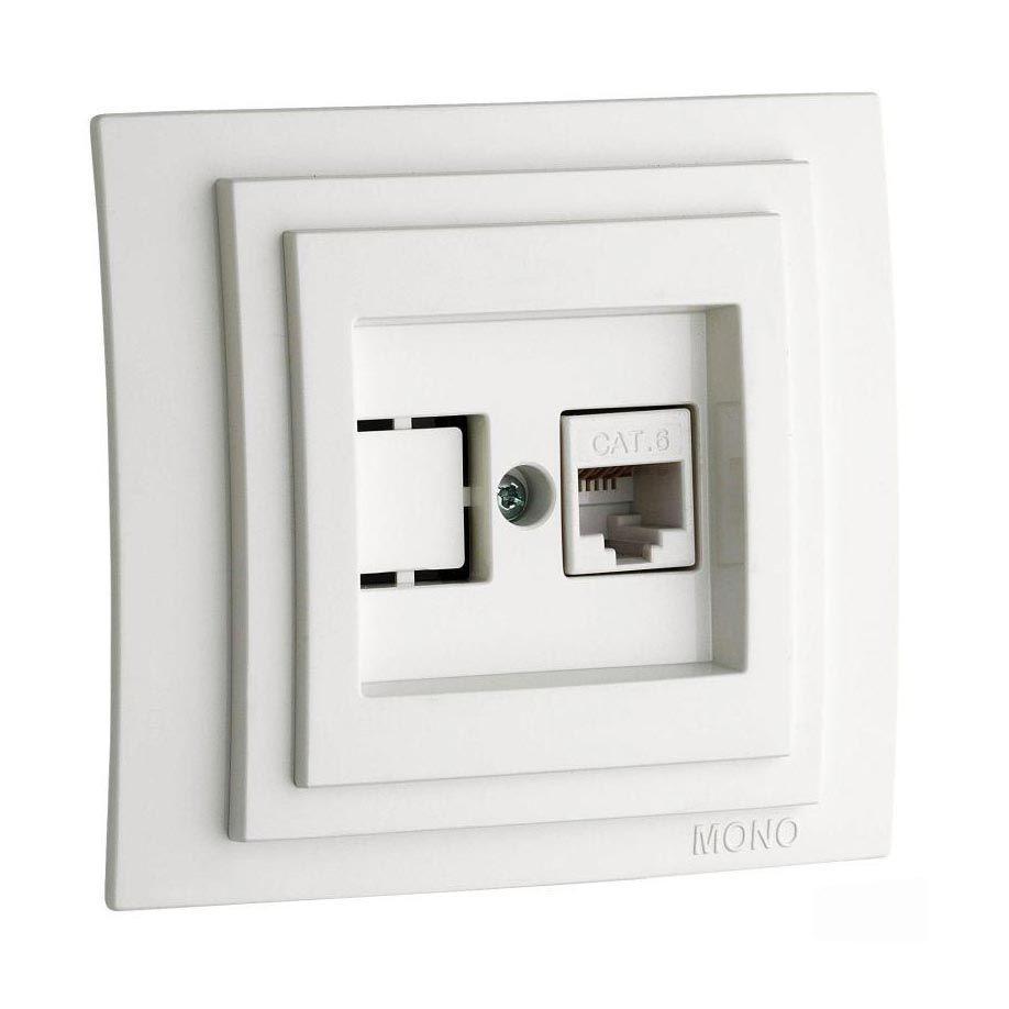 Розетка компьютерная Rj45 Cat6 Mono Electric Despina жемчуг 102-252505-125 в Санкт-Петербурге