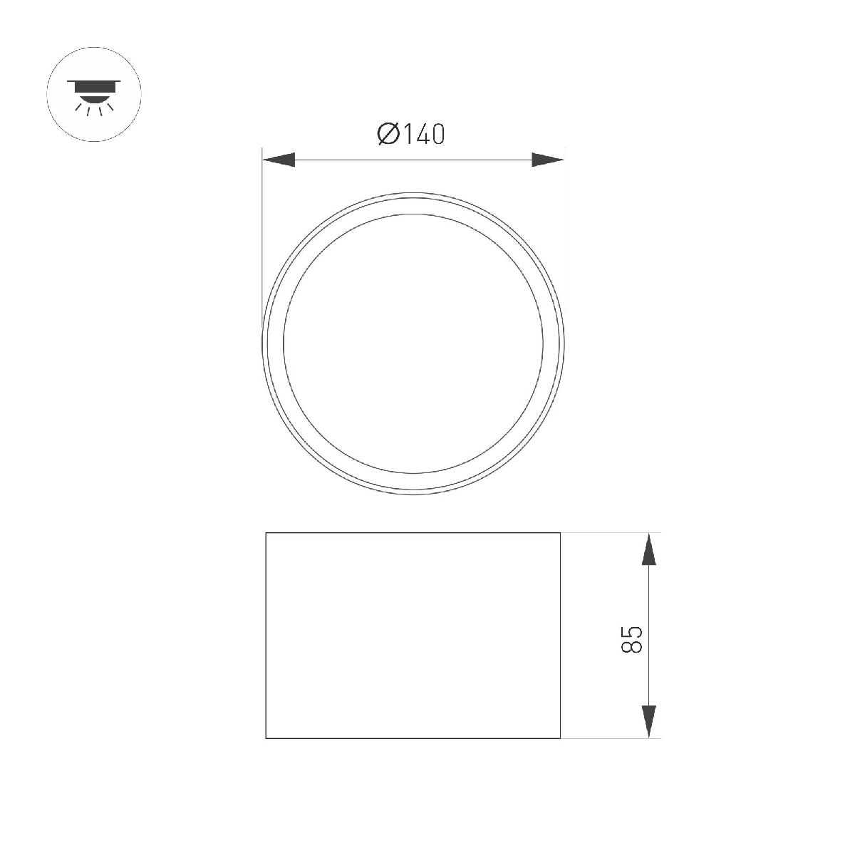 Накладной светильник Arlight SP-BISCOTTO-R140-15W Warm3300-MIX (BK, 80 deg, 230V) 054916 в Санкт-Петербурге